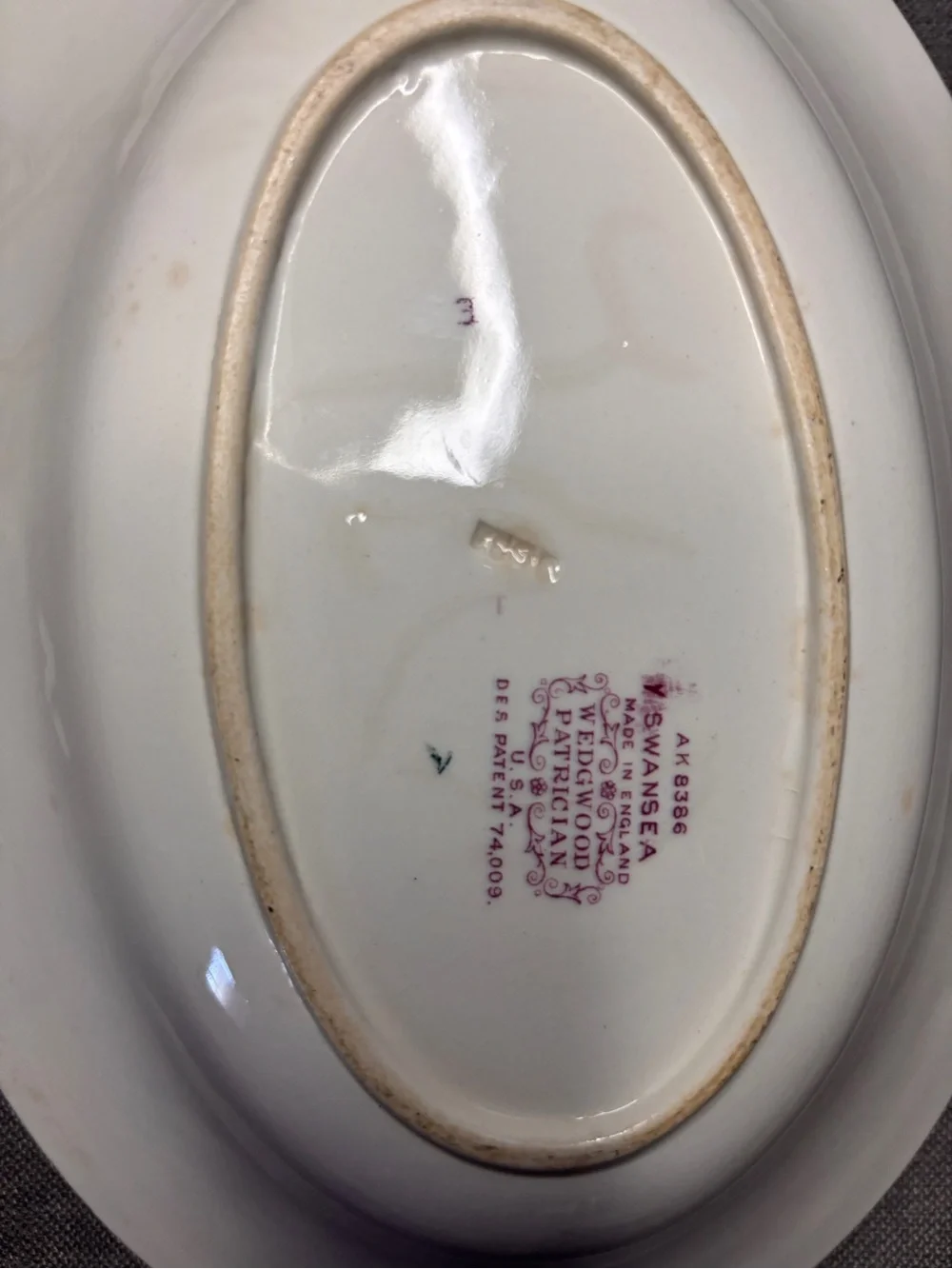 Vintage Wedgwood Patrician Swansea Oval Serving Bowl Floral Rose England